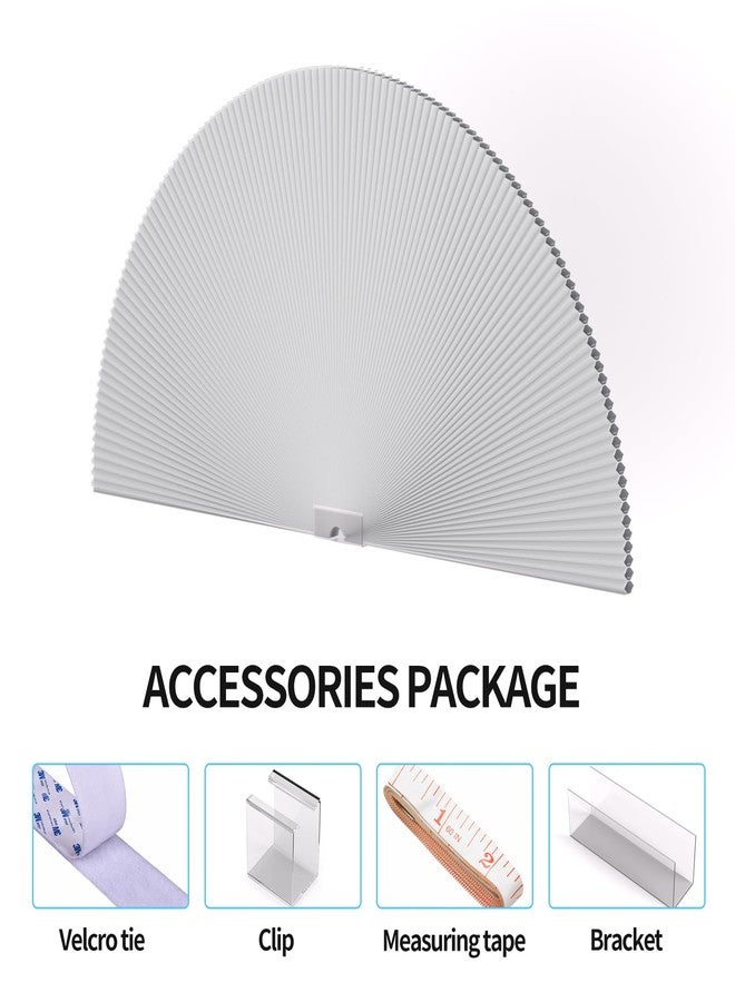 Myshade Arch Window Shades Half Circle Blackout Cellular Shades Cordless No Drill Blinds for Windows Half Moon Honeycomb Fabric No Tools Room Darkening Shades Easy Install (1PCS White 72" W X 36" H) - Image 3